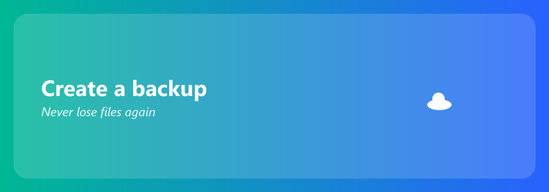 Create a backup: never lose files again