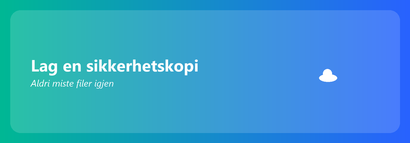 Lag en sikkerhetskopi: mist aldri filer igjen