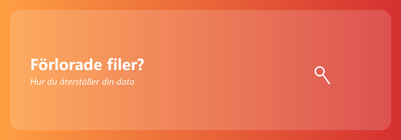Förlorade filer? Hur du återställer din data